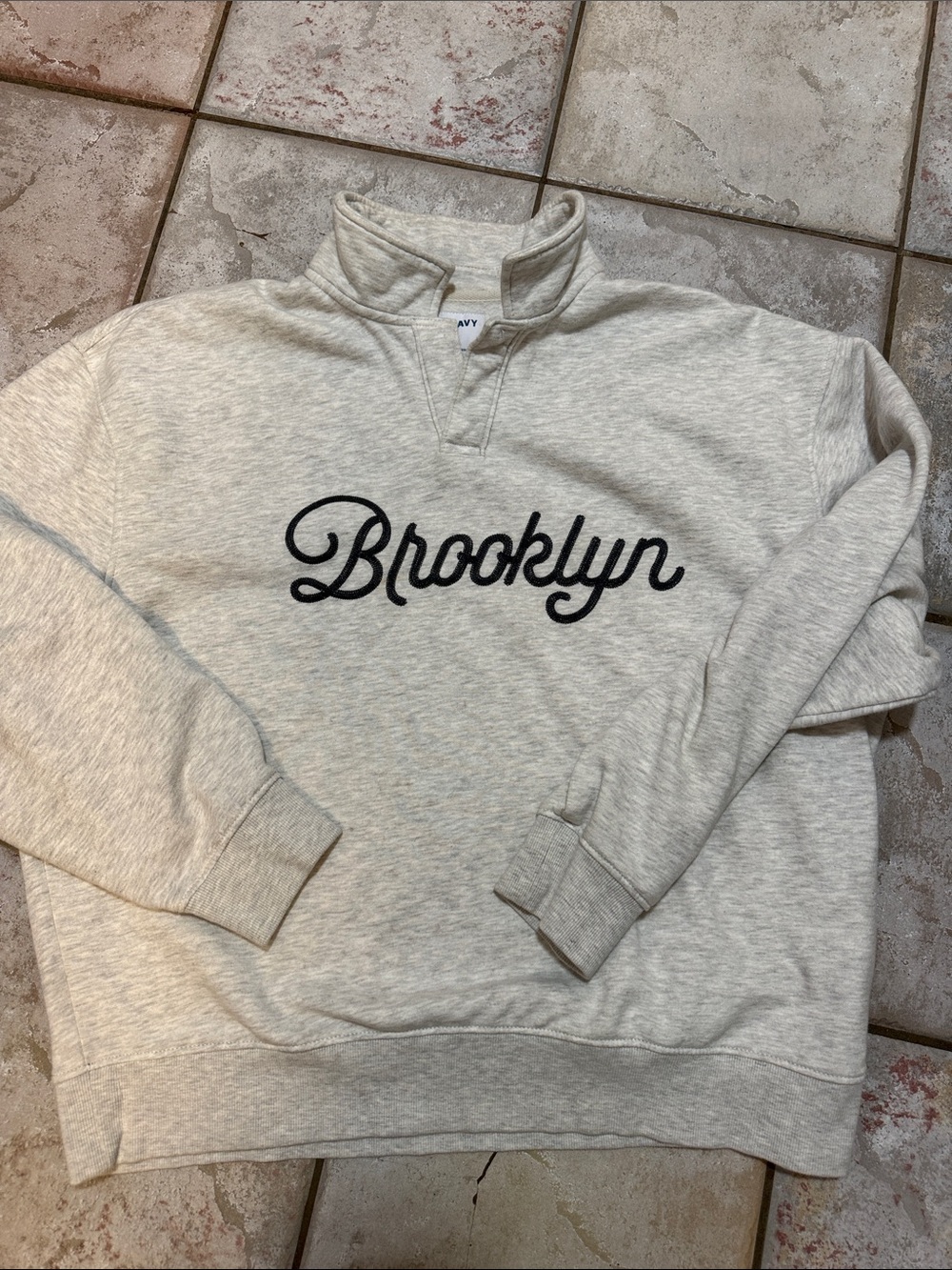 Old Navy Light Heather Gray 'Brooklyn' Quarter-Zip Sweatshirt